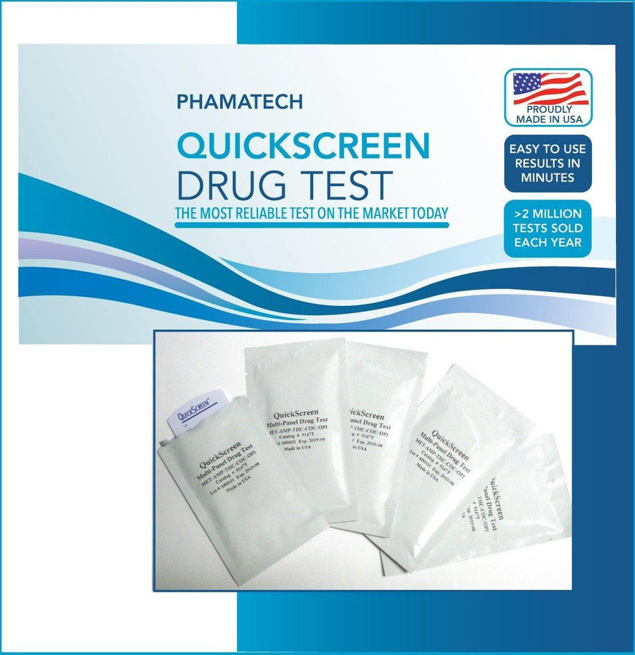 (25 Pack) 10 Panel QuickScreen Dip Card - 9380T - AMP, BAR, BUP, BZD, COC, MET, MTD, OPI-300, OXY, THC + Timer-Countrywide Testing